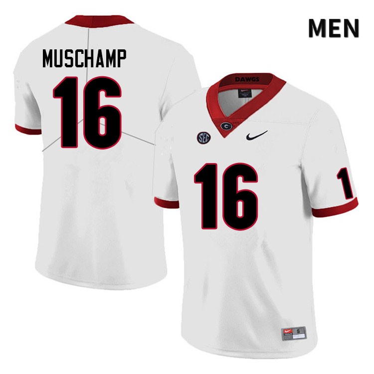 Georgia Bulldogs Men's Jackson Muschamp #16 White Anniversary Stitched College UGA Football Jersey 23TH011OH